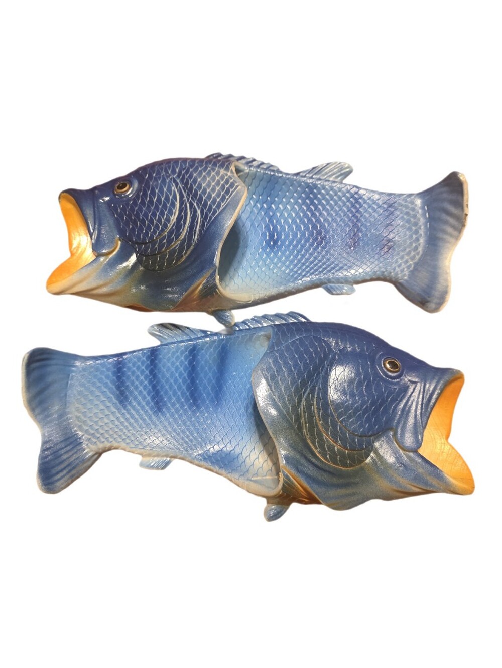 Coddies Blue Fish Flops Bass Slippers Slides Size 38-39  UNISEX